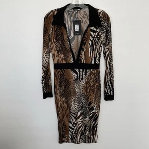 Fashion Nova Damen Kleid Größe Large Animal Print Come To Conquer Midi Coquette - Bild 1 von 6