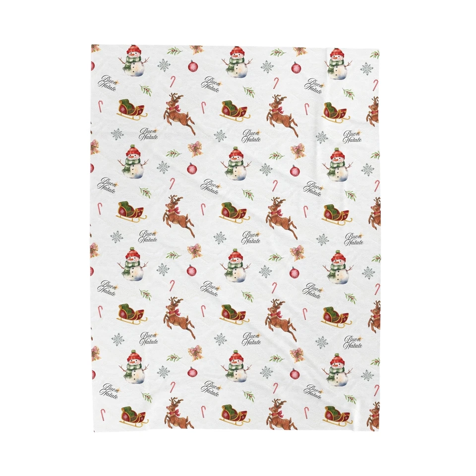 Buon Natale Manta Italiana de Navidad de Pana Manta de Felpa 3 Tamaños Foto 1 de 1
