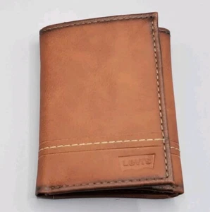LEVIS HERREN BRAUN SCHMALE DREIFACH FALTBARE GELDBÖRSE NEU MIT ETIKETT SCHNELLER VERSAND - Bild 1 von 8
