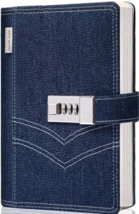 Diario de mezclilla CAGIE. Recargable, Bloqueo, Azul Marino para Adultos. 5,5 x 7,9 pulgadas 224 páginas - Imagen 1 de 8