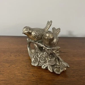 0.8 Silver MCM Birds On A Branch Salt & Pepper Shakers Vtg Made in Israel - Picture 1 of 5