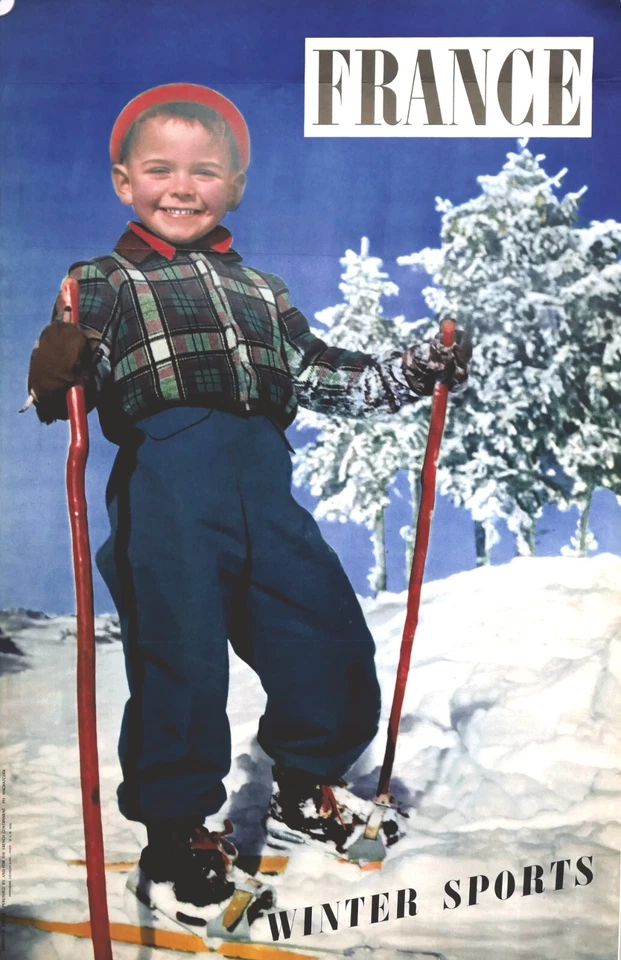 Affiche ancienne circa 1950 MACHATCHEK Philippe (photographe).  Winter Sports. - Photo 1/4