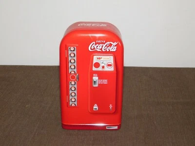 2009 6 1/2" HIGH DRINK COCA COLA SODA VENDING MACHINE TIN METAL BOX - Image 1 of 4