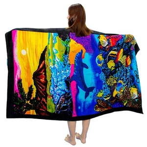 Unisex Oversized Adult Beach Towel, 100% Cotton, Highly Absorbent, 71"x41" - Picture 1 of 5