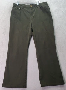 Jones New York Capri Pants Womens Size 16 Green Cotton Pockets Casual Flat Front - Picture 1 of 8
