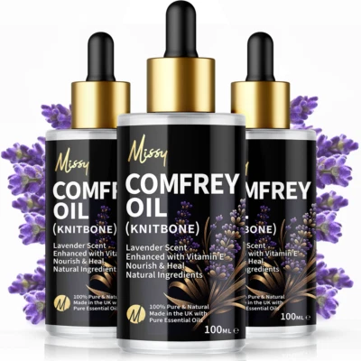 MISSY Natural Comfrey Oil Infused with Lavender and Vitamin E - Healing and Soothing