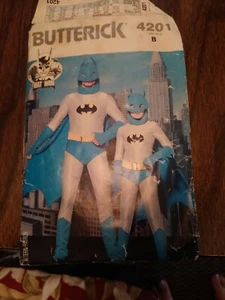 B 4201 SEW PATTERN COSTUME Adult/ Child BATMAN OUTFIT Size B Cut Pattern - Picture 1 of 3