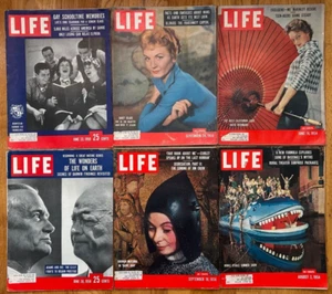Vintage Lot of 6 - 1950's LIFE Magazines - Picture 1 of 2