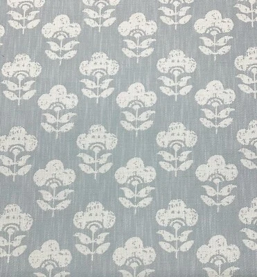 BALLARD DESIGN NITISHA FOG GRAY InsideOut® OUTDOOR FLORAL FABRIC BY YARD 56"W - Image 1 of 4