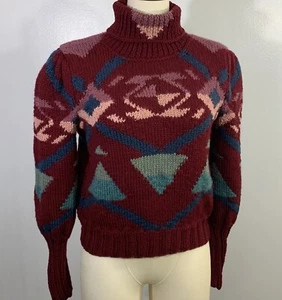 Vintage Pullover Rollkragen Handarbeit Southwestern XS - Bild 1 von 11