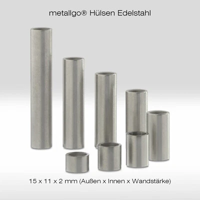Edelstahl Distanzhülsen, ohne Innengewinde, bis M10 durchsteckbar, 15x11x2 mm - Bild 1 von 4