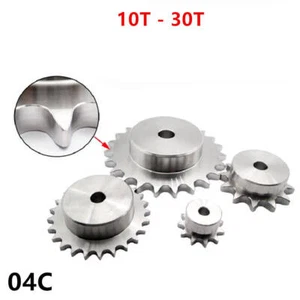04C Chain Drive Sprocket Wheel 10T - 30T Pitch 1/4" 6.35mm 304 Stainless Steel - Picture 1 of 5