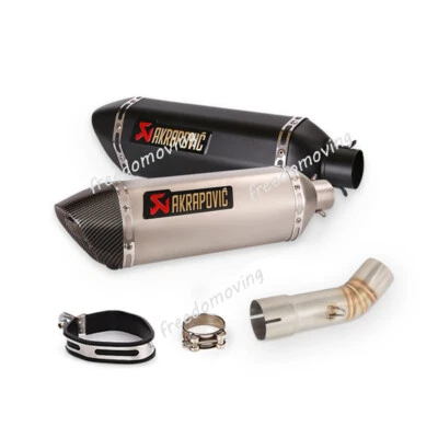 For Yamaha FZ8 FZ8N Exhaust System Mid Connect Pipe Slip On 470mm Muffler Tips Foto 1 de 4