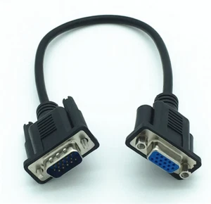 VGA 15 Pin Male to Female PC Monitor HD Player Extension Cable Connector 30cm  - Picture 1 of 3