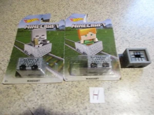 Neu Hot Wheels 2016 Mattel Minecraft Minenwagen Sonderedition 2er Set von 6 Ske - Bild 1 von 9