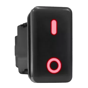 ON OFF - Red Backlit Tall Push In Switch 1.54"x 0.83" (Fit: Toyota) - Picture 1 of 6