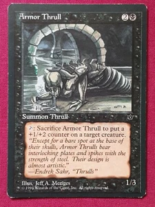 Magic The Gathering FALLEN EMPIRES ARMADURA THRULL MENGES tarjeta negra Magic The Gathering - Imagen 1 de 2