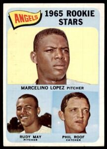 1965 Topps Rookies Marcelino Lopez/Rudy May/Phil Roof Baseball Cards #537