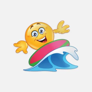 Smile Surfing Vinyl Sticker Decal - Bild 1 von 1