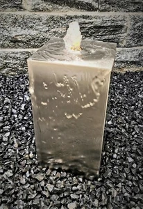 Säulenbrunnen 40 / 20 cm eckig Edelstahl matt gebürstet incl. LED Gartenbrunnen - Bild 1 von 1