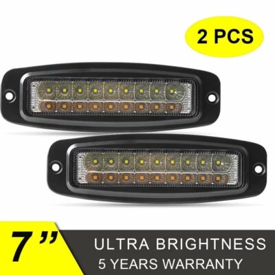 PAR de lámparas antiniebla LED de montaje empotrado de 7 pulgadas barra de luces de trabajo punto inundación conducción Foto 1 de 4