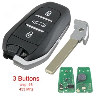 433MHz 3Button Car Key Fob with 46 Chip Fit for Peugeot 308 408 508 5008 - Picture 1 of 11