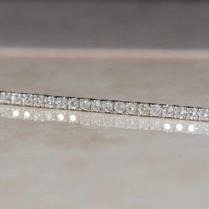 10.50Ct Round Cut Lab Created Diamond 14k White Gold Plated 925 Tennis Bracelet - Picture 1 of 3