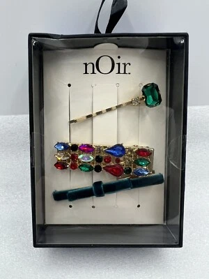 Noir 3 piezas pedrería terciopelo pasadores de pelo accesorios para el cabello de moda NUEVO Foto 1 de 3