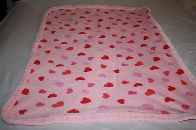 Одеяло для маленьких девочек Babies Alley Pink Hearts толстое плюшевое мягкое 30 x 40 дюймов безопасность - Изображение 1 из 3