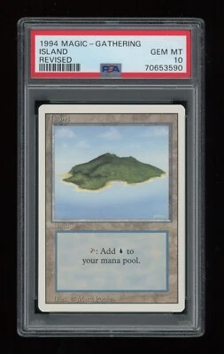 MTG Revised 3rd Edition ISLAND Basic Land PSA 10 GEM MINT Mark Poole Artwork - Image 1 of 2