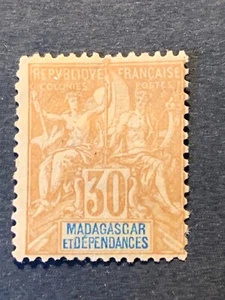 Briefmarken Madagaskar 7, Scott #40 MHR, siehe Bild - Bild 1 von 2