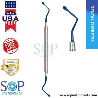 Dental Lucas Curette 3.5mm Medium Surgical Serrated Curettes by SOP instruments