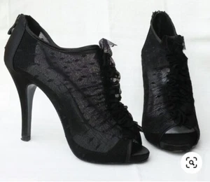 ❤️   Boots Booties Shoes Heels Lace Mesh   Zanna By Maripe Sexy, 6  👠 - Picture 1 of 10