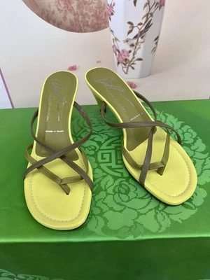 Sandalias para mujer Donald J. Pliner verde lima talla 6 tacón de cuero mula Foto 1 de 4