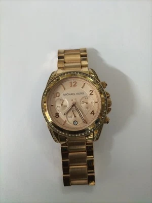 MICHAEL KORS WOMENS CHRONOGRAPH WATCH MK5263 ROSE GOLD USED GOOD CONDITION. - Image 1 of 4