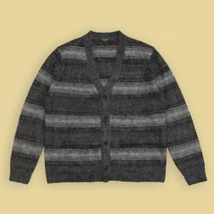 NWT $498 Todd Snyder Gray Ombre Stripe Mohair Wool Blend Cardigan L - Picture 1 of 6