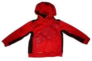Red Black Nike Boys Therma-FIT Hoodie Size 4 - Picture 1 of 4