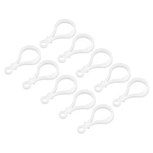 Plastic Lobster Clasps Claw Snap Hooks for Keychains DIY White 24Pcs - Picture 1 of 8