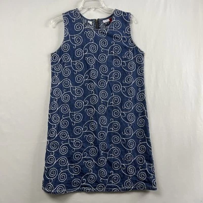 Vestido Denim JL NY Sport Y2k Talla L Cambio Bordado Cottage Core Retro Foto 1 de 4