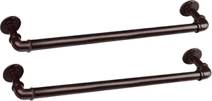 Rod Desyne Industrial Pipe Design Portasciugamani 30", (Set di 2), Bronzo - Foto 1 di 4