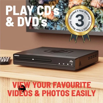 Reproductor DVD con HDMI, también para reproducción de CD, USB, Oakcastle DVD100, COMO NUEVO