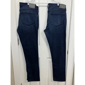 2 Paar PAIGE Federal Slim Straight Leg Dark Wash Denim Jeans Herren Größe 33 - Bild 1 von 7