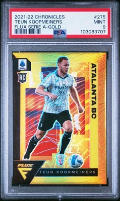 2021-22 Panini Chronicles Serie A Flux Teun Koopmeiners Gold /10 RC PSA 9 - Image 1 of 3