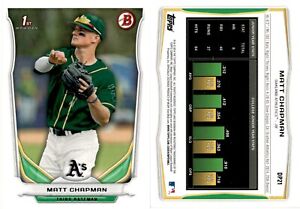2014 1st Bowman MATT CHPAMAN Baseball Card DP21 Oakland Athletics