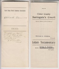 Documentos 2 1918-22 - Saint Remy Rural Cemitério Escritura & Estate William um doremus