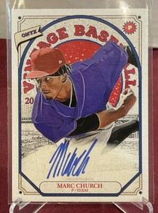 2023 Onyx Vintage Marc Church Blue Ink Prospect Auto Texas Rangers