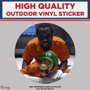 P Diddy and Luigi, High Quality Vinyl Stickers - Picture 1 of 1