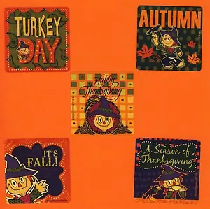 10 Espantapájaros de Otoño - Pegatinas Grandes - Favores de Fiesta - Acción de Gracias - Imagen 1 de 1