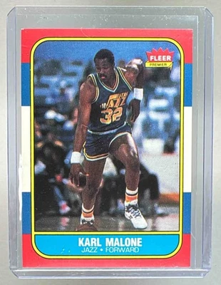 Karl Malone 1986 Fleer #68 Rookie RC casi nuevo Foto 1 de 3