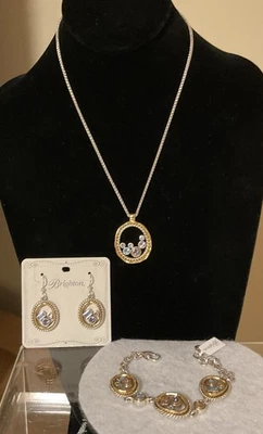 OH TAN PRECIOSO NUEVO CON ETIQUETAS BRIGHTON HALO BRILLO COLLAR PULSERA CONJUNTO PRECIO DE VENTA SUGERIDO POR EL FABRICANTE: $294 Foto 1 de 4